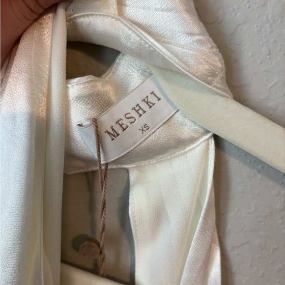 NEW NWT Meshki Claire White Satin Drape Back Maxi Dress - Picture 6 of 10